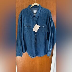 Rockmount Ranch Wear Mens Classic Stonewashed Denim Western Shirt 640-DS XXL NWT